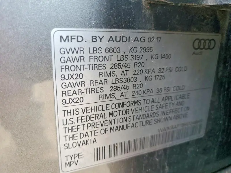 2017 AUDI Q7 PRESTIGE  