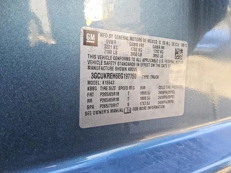 2014 CHEVROLET SILVERADO K1500 LT  