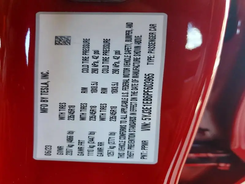 2023 TESLA MODEL 3   