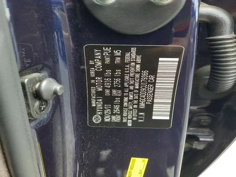 2012 HYUNDAI GENESIS 3.8L  