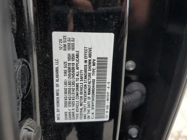 2021 HONDA PILOT EXL  