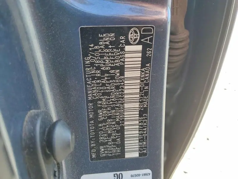2014 TOYOTA COROLLA LE  