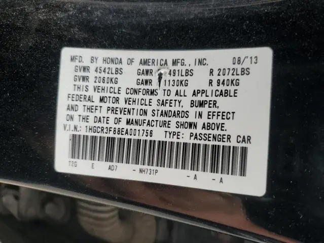 2014 HONDA ACCORD EXL  