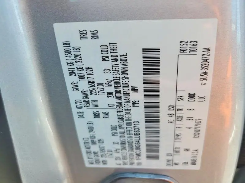2020 FORD ESCAPE SE  
