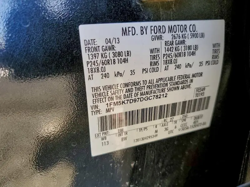 2013 FORD EXPLORER XLT  