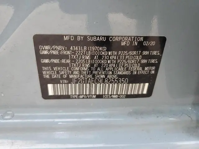 2020 SUBARU CROSSTREK PREMIUM  