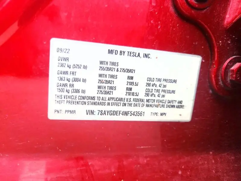 2022 TESLA MODEL Y   