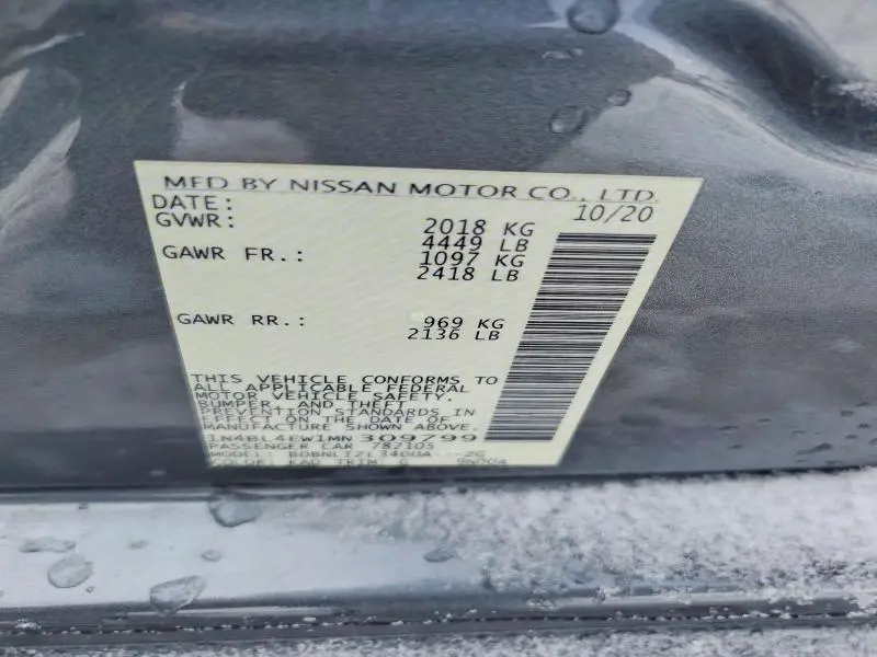 2021 NISSAN ALTIMA 2.5 SL  