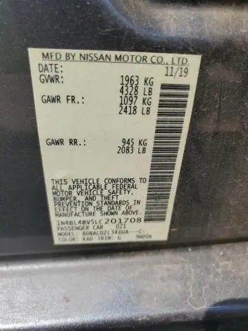 2020 NISSAN ALTIMA S  