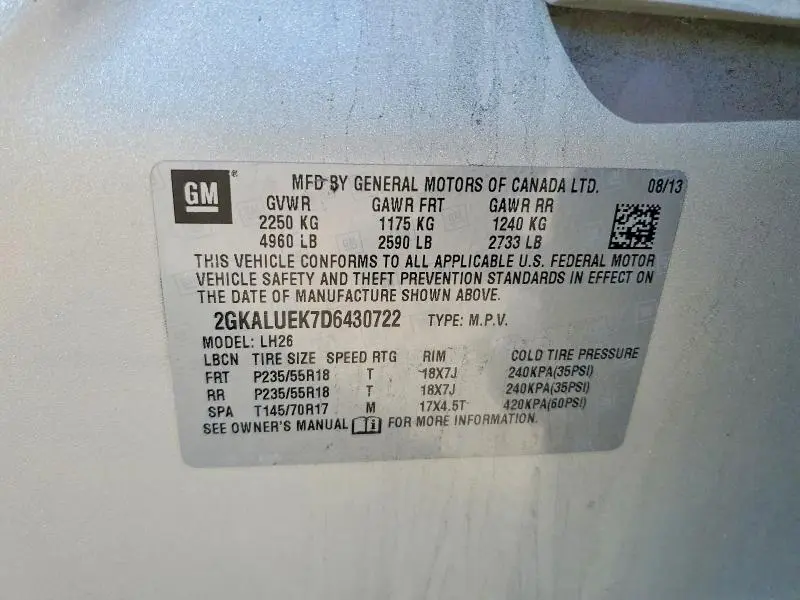 2013 GMC TERRAIN SLT  