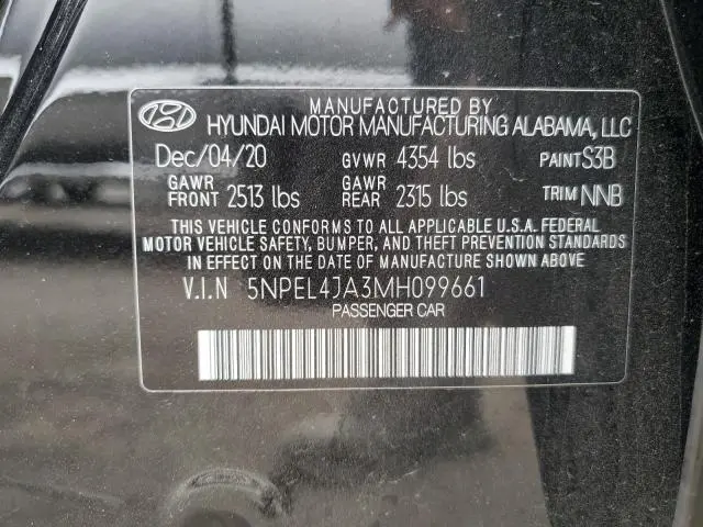 2021 HYUNDAI SONATA SEL  