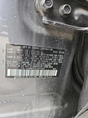 2020 SUBARU ASCENT TOURING  