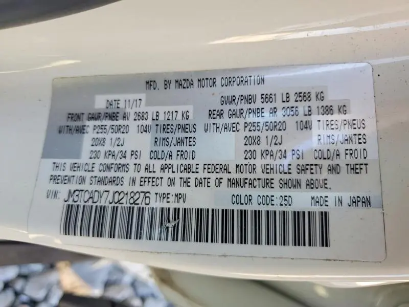 2018 MAZDA CX-9 GRAND TOURING  