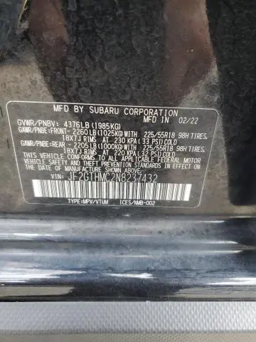 2022 SUBARU CROSSTREK LIMITED  