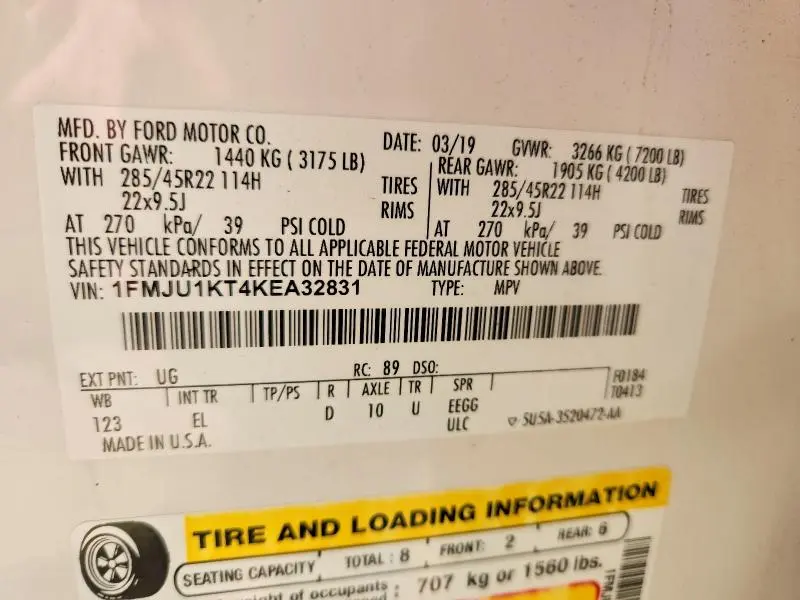 2019 FORD EXPEDITION LIMITED  