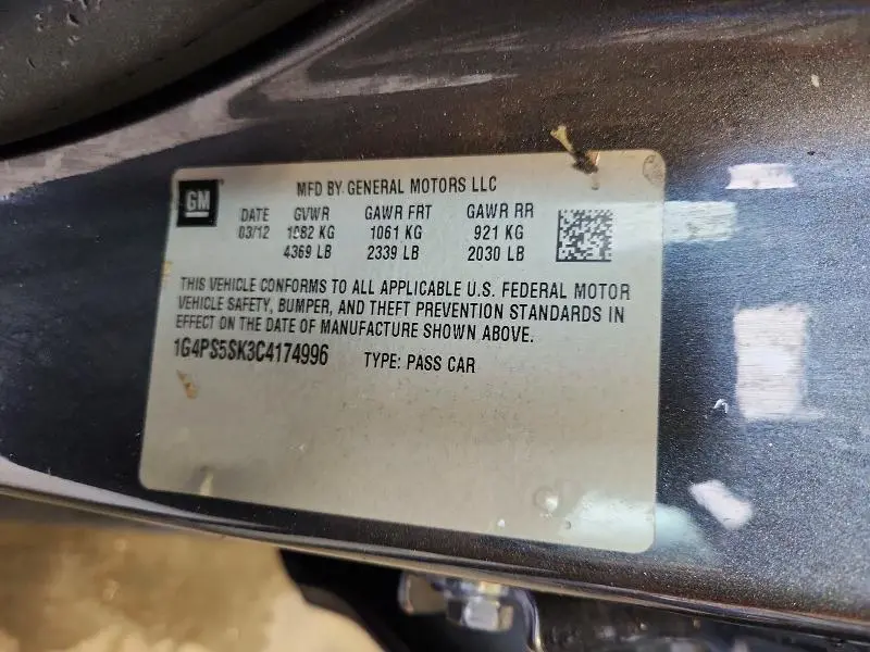 2012 BUICK VERANO   