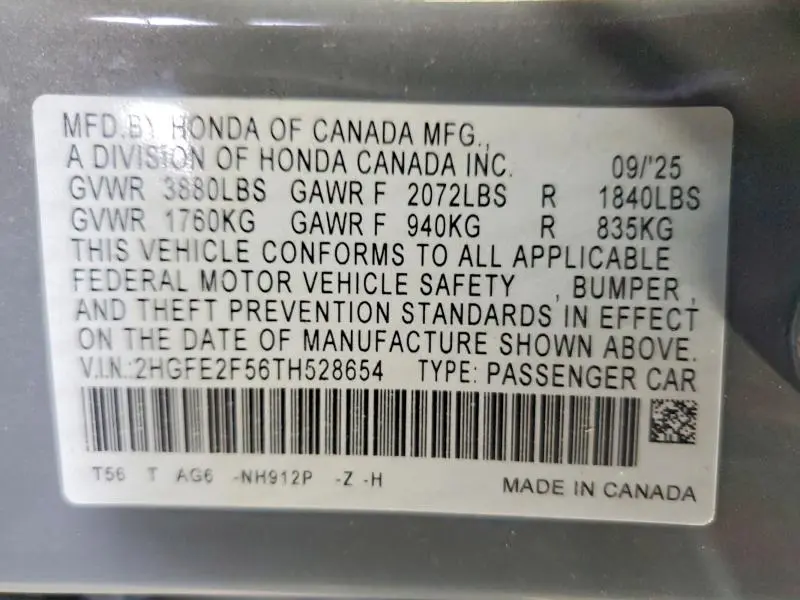 2026 HONDA CIVIC SPORT  