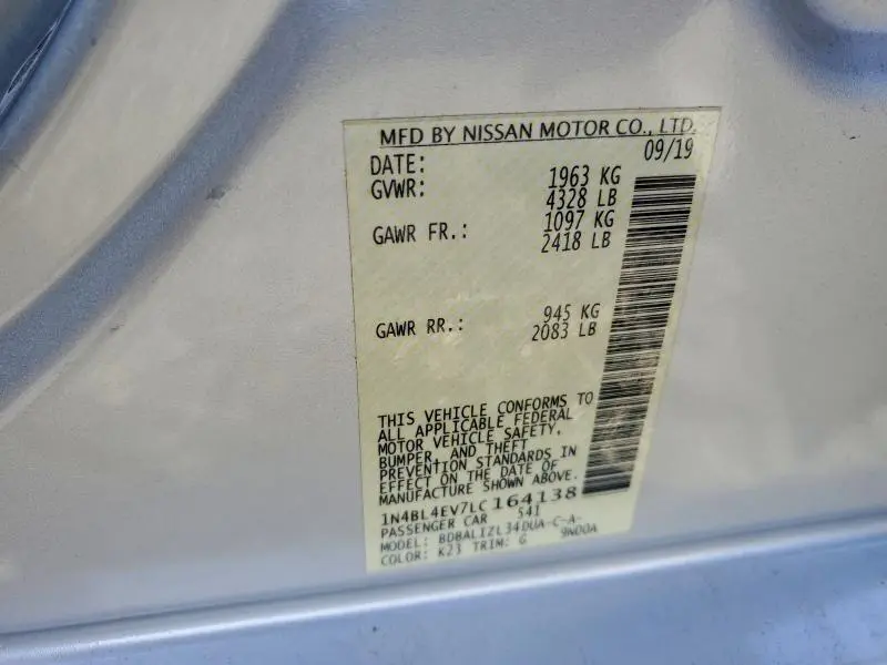 2020 NISSAN ALTIMA SL  