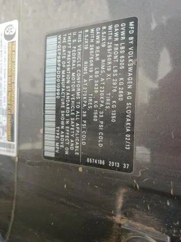 2013 VOLKSWAGEN TOUAREG V6 TDI  