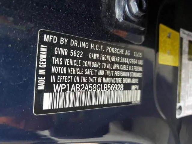 2016 PORSCHE MACAN S  