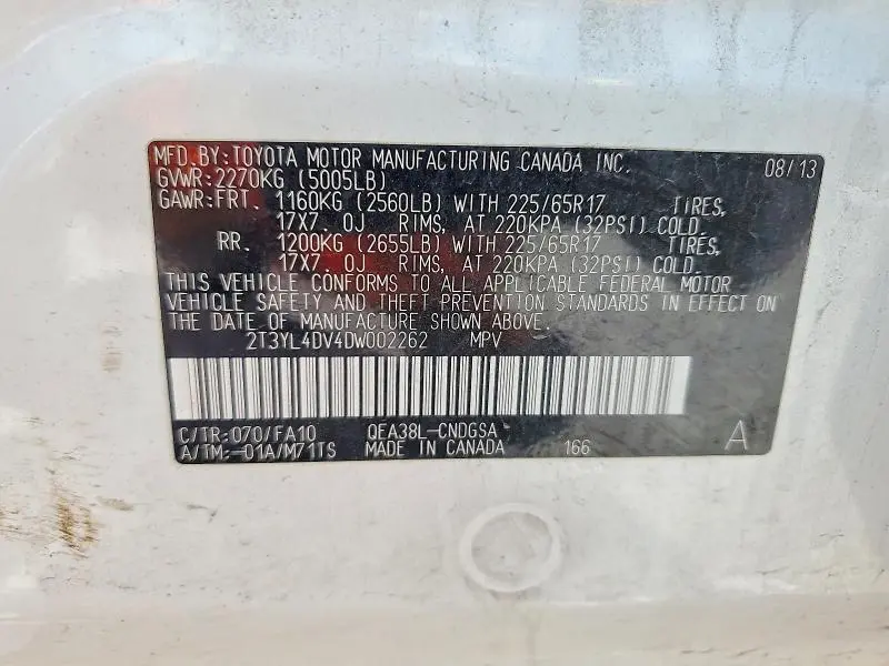 2013 TOYOTA RAV4 EV BASE  