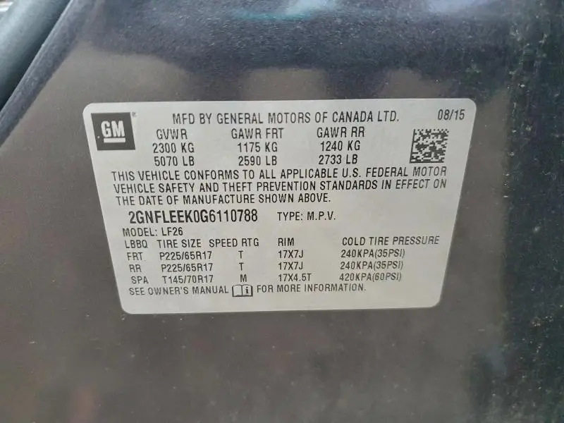 2016 CHEVROLET EQUINOX LS  