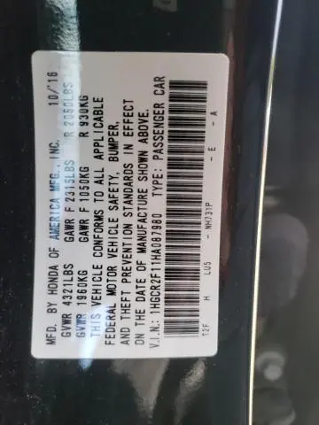 2017 HONDA ACCORD SPORT SPECIAL EDITION  