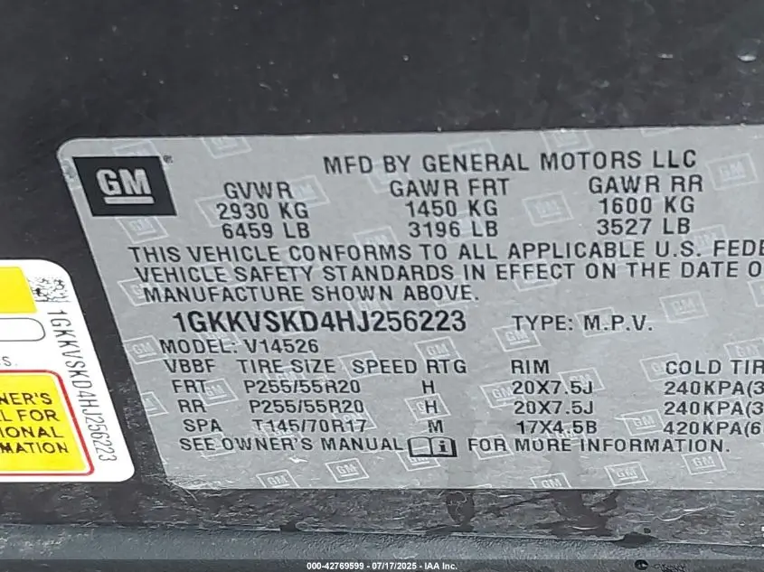 2017 GMC ACADIA LIMITED  