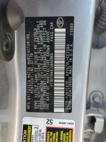 2018 TOYOTA CAMRY L  