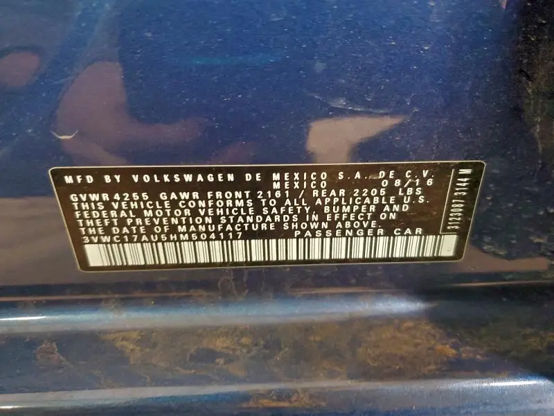 2017 VOLKSWAGEN GOLF SPORTWAGEN S  