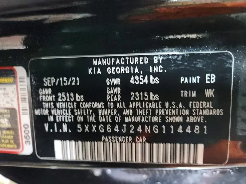 2022 KIA K5 GT LINE  