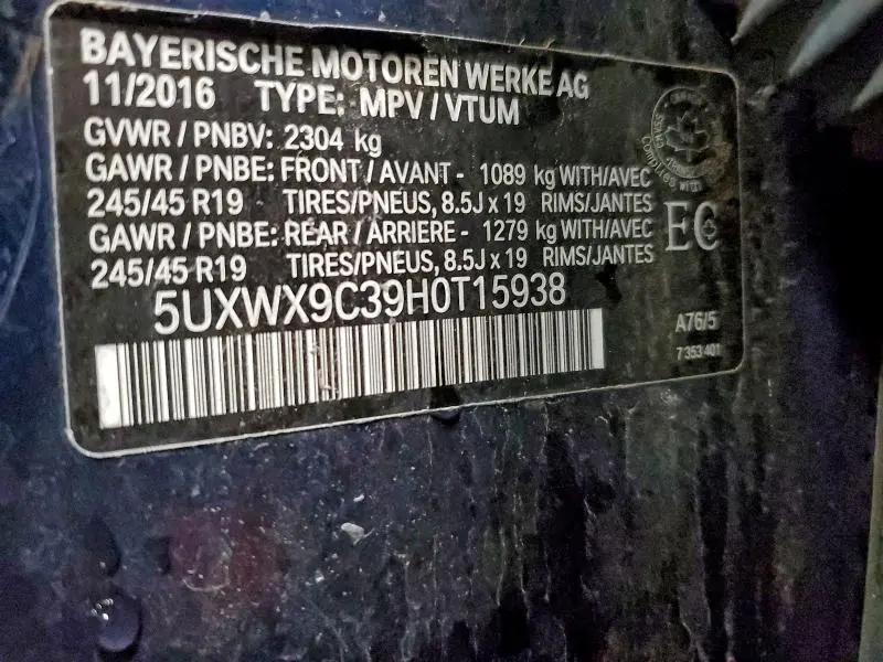 2017 BMW X3 XDRIVE28I  