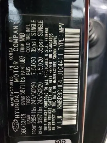 2020 HYUNDAI PALISADE SEL  