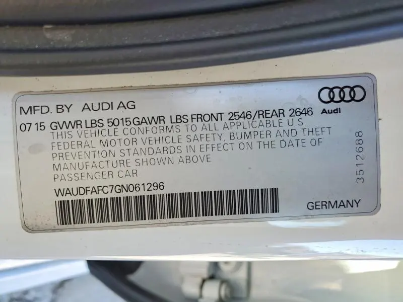 2016 AUDI A6 PREMIUM PLUS  