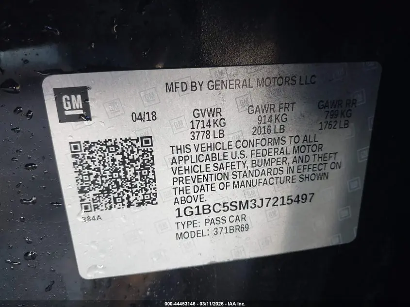 2018 CHEVROLET CRUZE LS AUTO