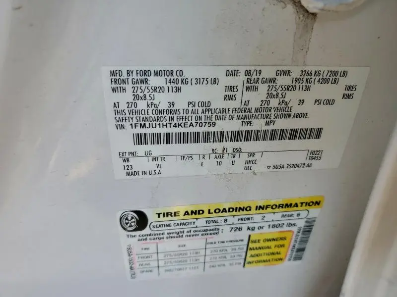 2019 FORD EXPEDITION XLT  