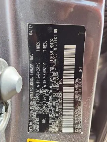 2017 TOYOTA HIGHLANDER LIMITED  