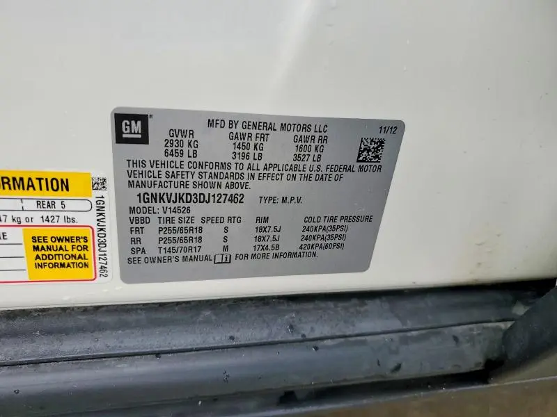 2013 CHEVROLET TRAVERSE LT  