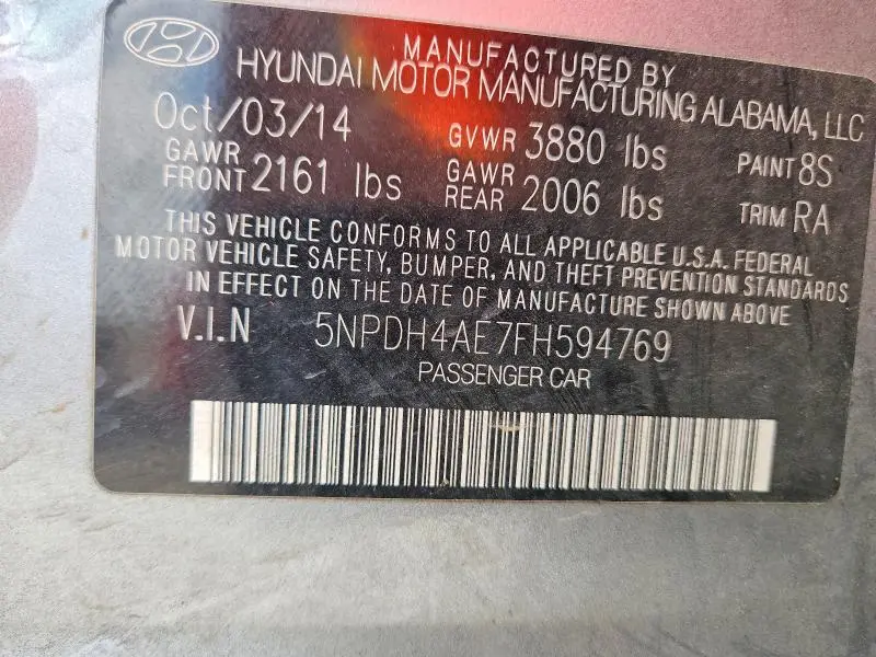 2015 HYUNDAI ELANTRA SE  