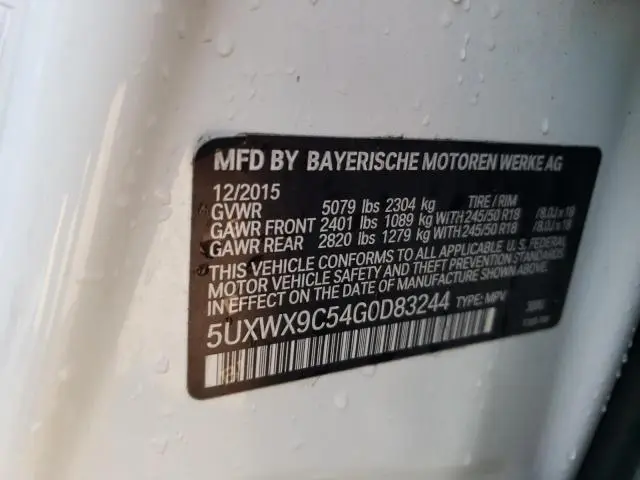 2016 BMW X3 XDRIVE28I  
