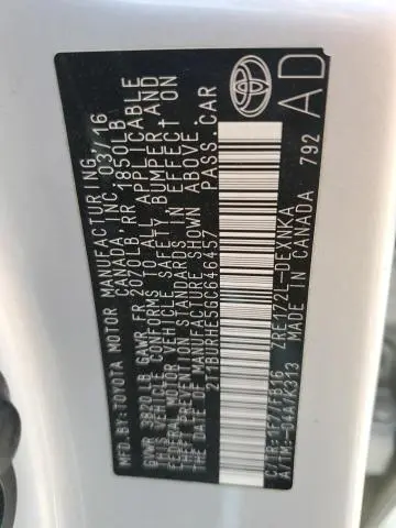2016 TOYOTA COROLLA L  
