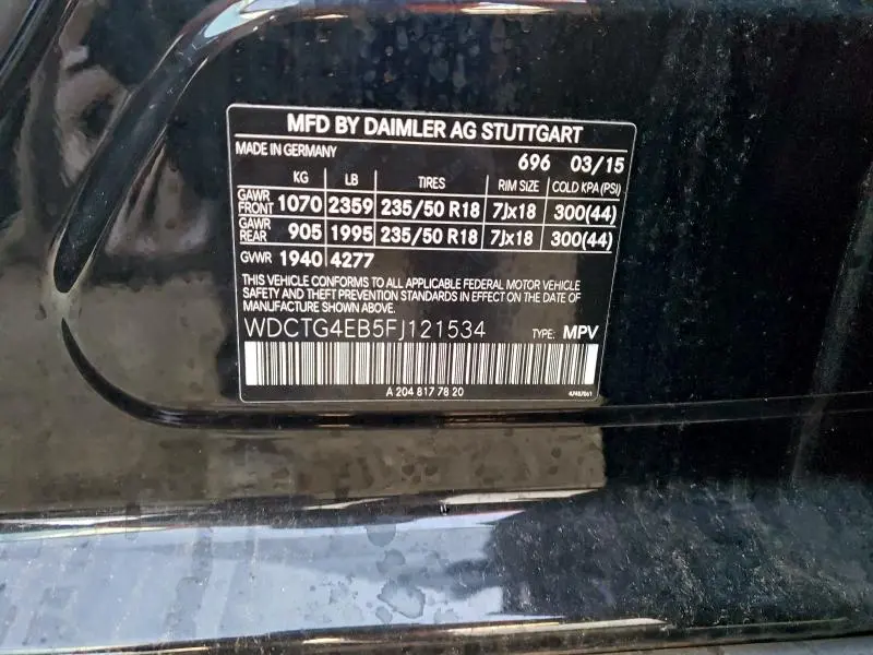 2015 MERCEDES-BENZ GLA 250  