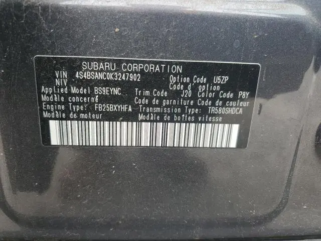 2019 SUBARU OUTBACK 2.5I LIMITED