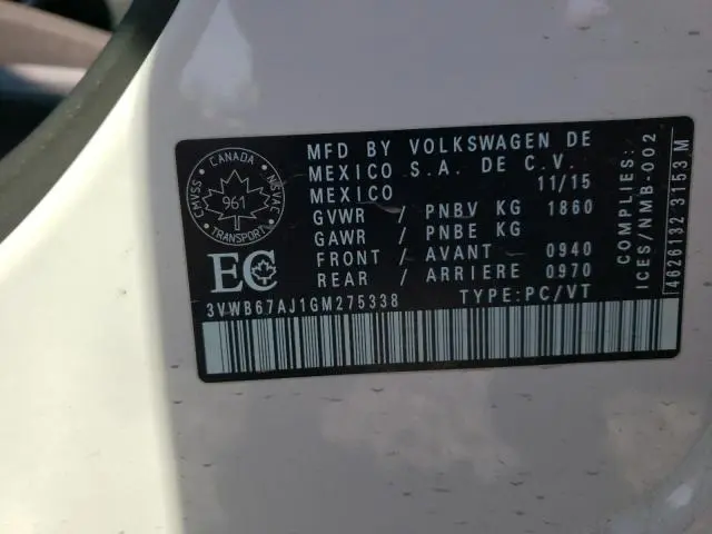 2016 VOLKSWAGEN JETTA SE  