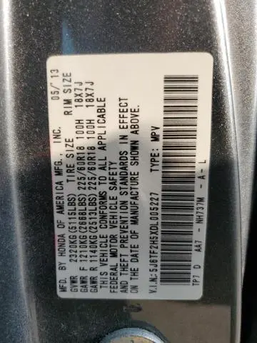 2013 HONDA CROSSTOUR EXL  