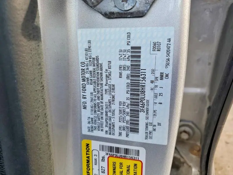 2017 FORD FUSION SE HYBRID  