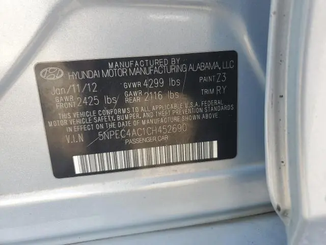 2012 HYUNDAI SONATA SE  