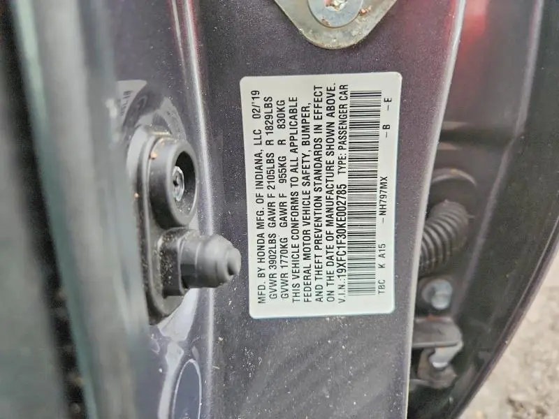 2019 HONDA CIVIC EX  