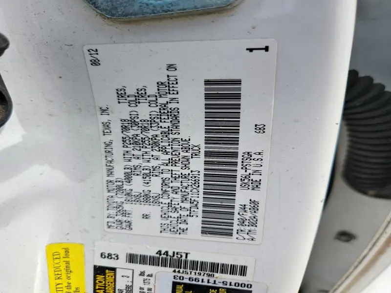 2012 TOYOTA TUNDRA CREWMAX SR5  