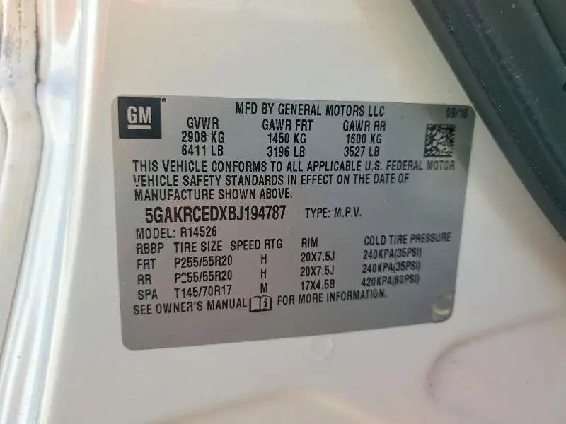 2011 BUICK ENCLAVE CXL  